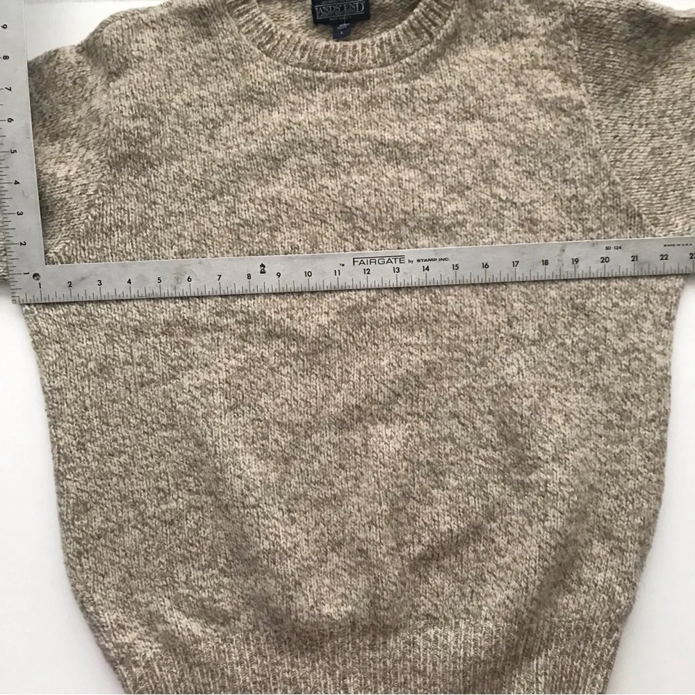Vintage! Lands' End Men's Crewneck Sweater in Heather Taupe Blend - Picture 5 of 5